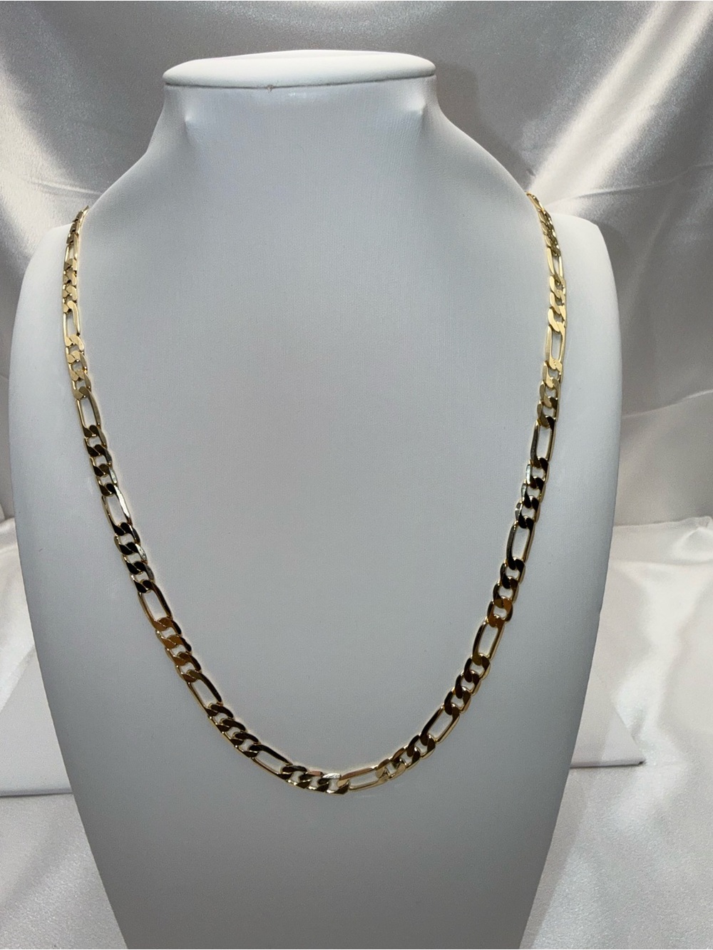 26 Inch 5 mm 18K Gold Dipped Figaro Necklace